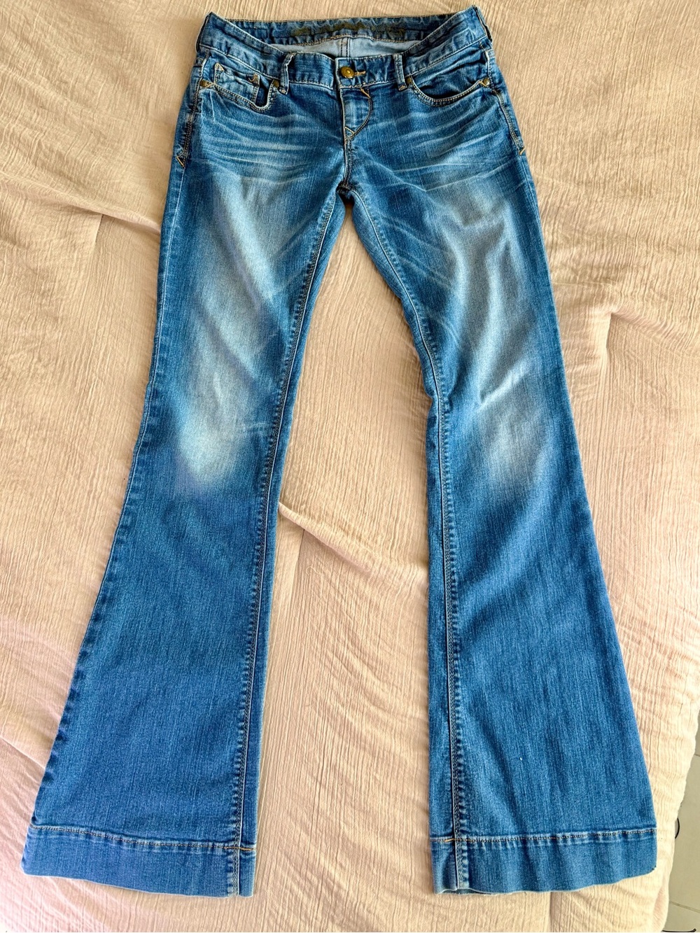 Express Y2K Flare Jeans | Low Rise Bootcut | Early 2000s Vintage Denim - Size 2 - Picture 2 of 13